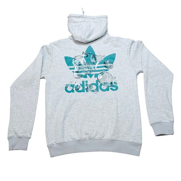 Adidas Liquid Trefoil Hoodie Sweater Men Small Light Gray #IL5150 New - Picture 1 of 7